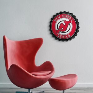New Jersey Devils: Officially Licensed NHL Bottle Cap Wall Sign 18.5x18.5 by Fathead