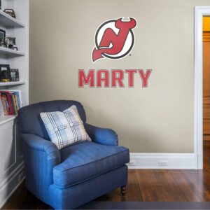 New Jersey Devils: Stacked Personalized Name - Officially Licensed NHL Transfer Decal in Red (39.5"W x 52"H) by Fathead | Vinyl