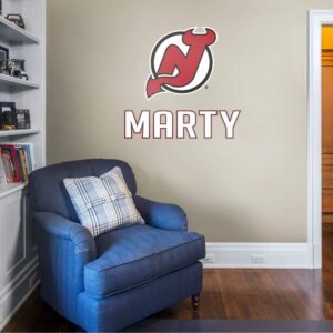 New Jersey Devils: Stacked Personalized Name - Officially Licensed NHL Transfer Decal in White (39.5"W x 52"H) by Fathead | Viny