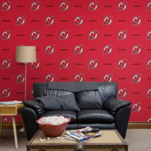 New Jersey Devils: Stripes Pattern - Officially Licensed NHL Removable Wallpaper 24" x 10.5' (21.0 sf) by Fathead