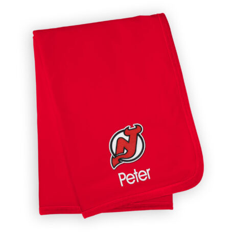 Infant Red New Jersey Devils Personalized Blanket