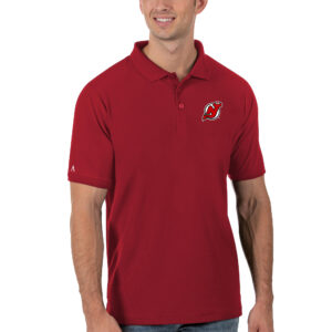 Men's Antigua Red New Jersey Devils Legacy Pique Polo